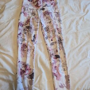 Athleta Pink and Purple Floral Leggings
